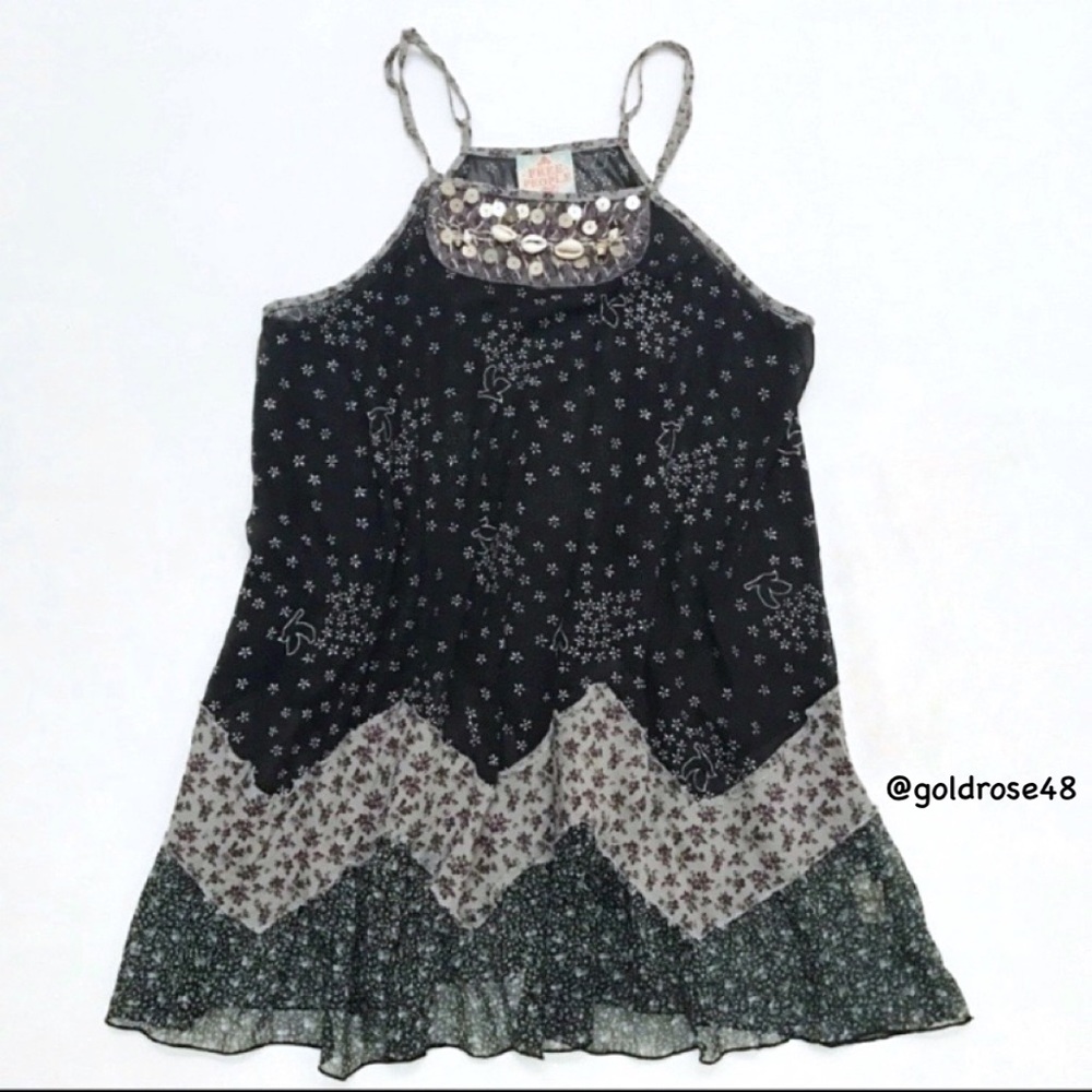 Free People seashells and sequins top